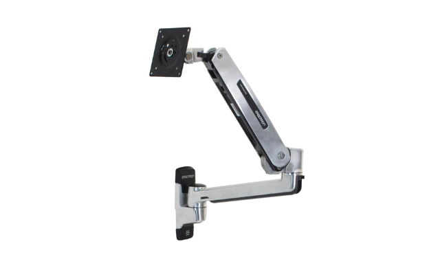 Ergotron LX HD Sit-Stand Wall Arm (Polished Aluminum)