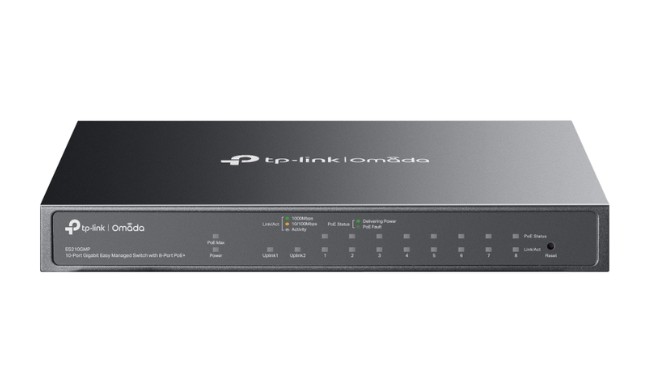 TP-Link Omada 10-Port Gigabit Easy Managed Switch with 8-Port PoE+ - UPGRADEENTERPRISE